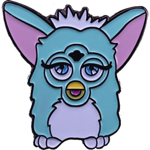 Cute Furby Pin Nostalgia 90s Kids Toy Inspired Badge Vaporwave Aesthetics Jewelry