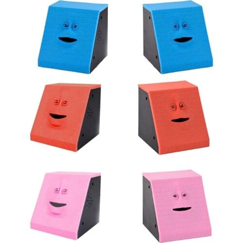 1Set Automatic Deposit Musical ATM Safe Box Smiling Face Bank for Toddlers ABS Coin Eating Bank Educational Safe Box Toy