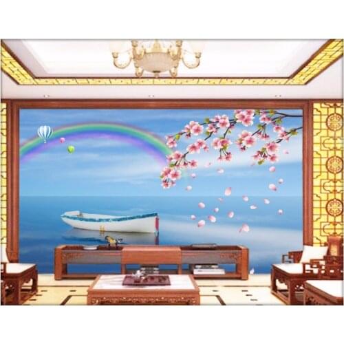 Custom 3d wallpaper 3d wall murals wallpaper Flower mural balloon seaside landscape wallpaper tv background murals home decor