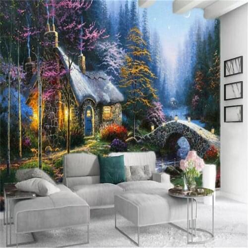 3d Room Wallpaper Custom Photo Nordic-style romantic forest cottage Home Decor Living Room Bedroom HD Wallpaper