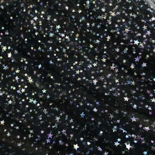 5 Yards Small Star Tulle Lace Fabric Print Ombre StarTulle Mesh Lace Fabric For Party Dress, Tutu Dress, Evening Ball Gown