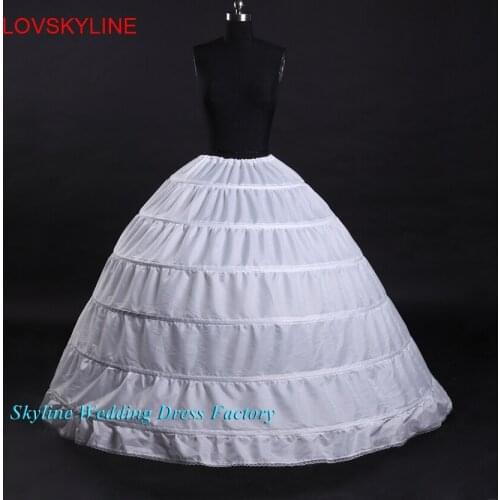 Fast shipping Hot sale 6 Hoops Crinoline Underskirt or Petticoat For Wedding Dress Bridal Gown Plus size 65cm-110cm