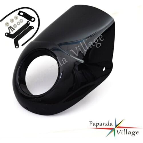Papanda Motorcycle Black Front Headlight Fairing Motorbike Headlamp Fairings Protector for Harley Street 750