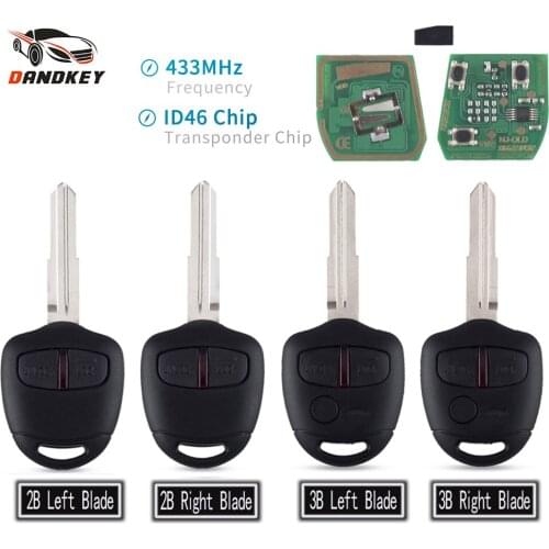 Dandkey For MITSUBISHI Outlander Pajero Triton ASX Lancer Shogun Fob 2/3 Buttons Car Remote Key Suit MIT8 MIT11 Blade 433MHz