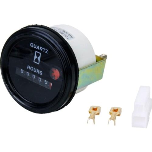 DC / AC 12-36V Quartz Hour Meter Gauge, Round Shape, For Fork lifts Buses Trucks Golf Carts Vehicles Car Accessories