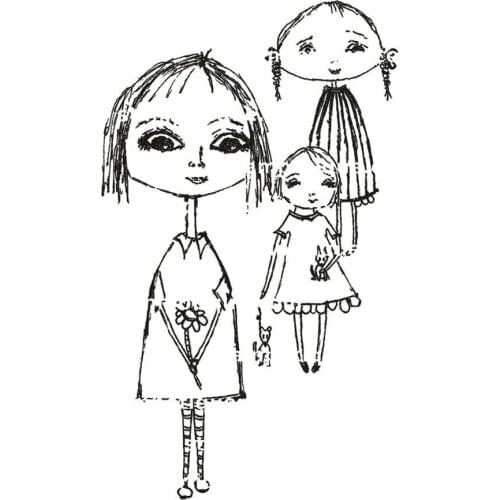 GIRL Stamp Clear Stamp for Scrapbooking Transparent Silicone Rubber DIY Photo Album Decor L24