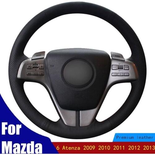 DIY Car Steering Wheel Cover Black Micro Fiber Artificial leather For Mazda 6 Atenza 2009 2010 2011 2012 2013 Accessories