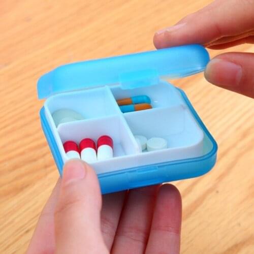 4 Slots Seal Folding Pill Box Medicine Tablet Dispenser Organizer Storage Box Portable Candy Color Drug Pill Makeup Container