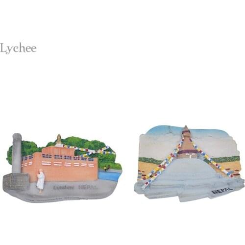 Lychee 1pc Nepal Fridge Magnets Travel Tourist Souvenir Handmade Resin Refrigerator Stickers Home Decoration