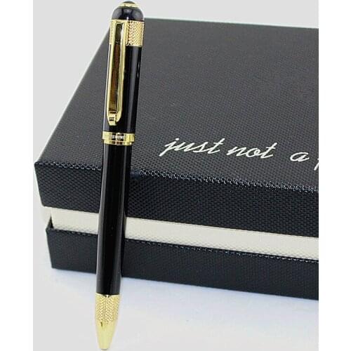 Metal ballpoint pen Black gold clip business office pen conference gift pen school students writing stationery luxury pen