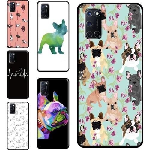 Cute French Bulldog Case For OPPO A9 A5 A53 A31 2020 A52 A72 A15 A83 A91 A93 A5S Find X3 Pro Reno 2 Z Funda
