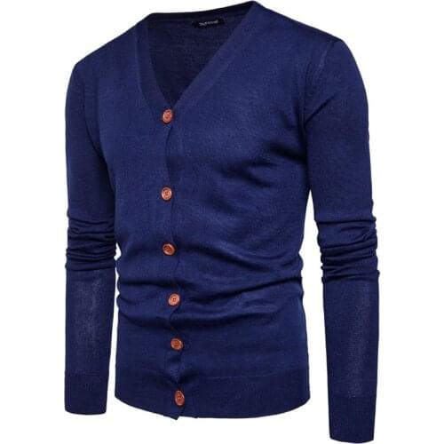 2020 Mens Sweater Button Warm knitted Slim Fit Coat Cardigan Dsign Brand Soild Color Boys Big Size Clothes