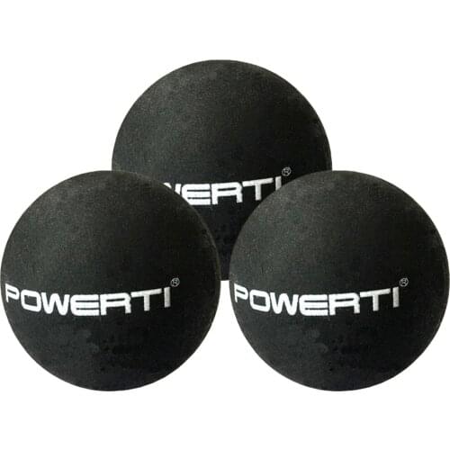 3 Pack Rubber Double Yellow Dot Squash Balls Racing Training Practice Balls