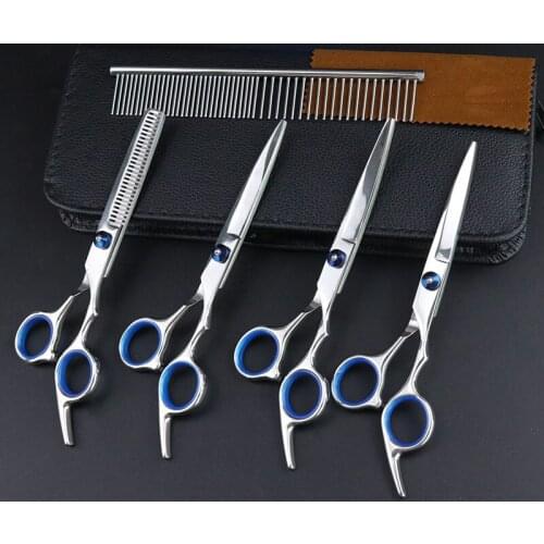 Pet Scissors for Dogs and Cats Shearing Set, Pet Grooming and Hairdressing Tools, Stainless Steel Hairdressing and Pet Scissors