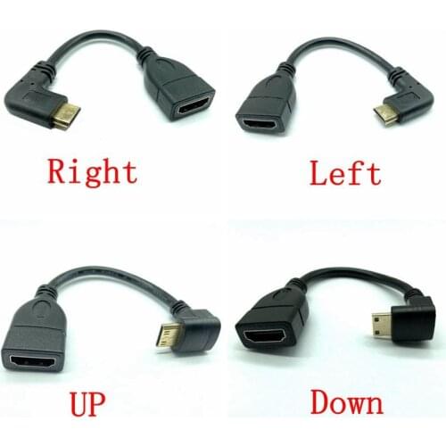 New1080P Mini HDTV Male Up Down Right Left 90 Angled angle to HDMI-compatible Female Converter Adapter M-F Extension Adapter