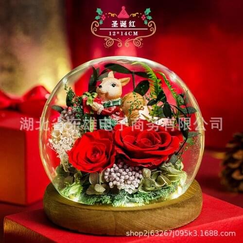 New Valentines Day The Beauty and Beast Rose Romantic Gifts Everlasting Roses In Love Glass Dome Eternal Rose Christmas Gift