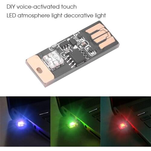 NEW LED Smart USB Sound Control Induction Colorful Music Rhythm Lamp Ambient Interior Decoration Light Atmosphere Car Styling