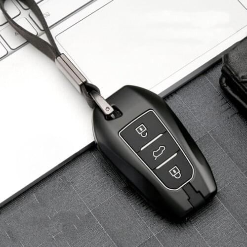 Hot Zinc Alloy Car Key Case Cover Leather For Peugeot 301 308 308S 408 2008 3008 4008 508 For Citroen C4 Accessories Key Ring