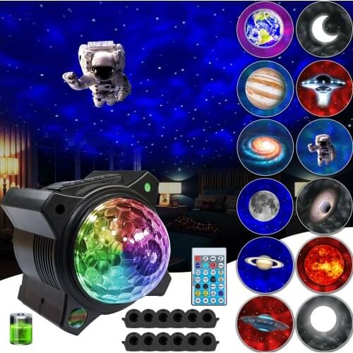 Aurora Galaxy Projection Lamps USB Water Pattern Flame Lamp Bluetooth Music Ocean Starry Sky Projector For Kids Bedroom Decor