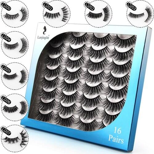 3D lmitation Mink False Eyelashes 32 Pcs Mixed Fluffy Thick Three-dimensional Multi-layer Eyelashes Eyelash Extension Supplies