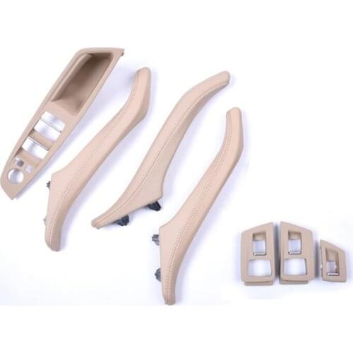 Luxury Leather Left Hand Drive LHD For BMW 5 series F10 F11 520 525 Car Interior Door Handle Inner Door Panel Pull Trim Cover