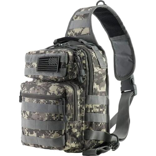 Small Tactical Sling Chest Pack Bag Molle Daypack Backpack iPad Mini Military Shoulder Bag Duty Gear for Hunting Camping Outdoor