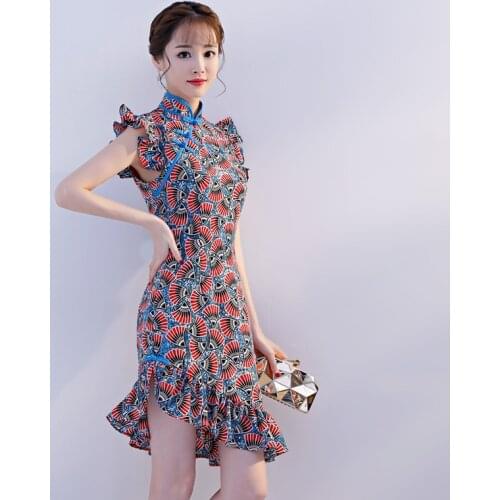 Modern Chinese Dress Qipao 2020 New Arrival Vietnam Traditional Dress Mermaid Dresses For Women Cheongsam Ao Dai Dress 10387