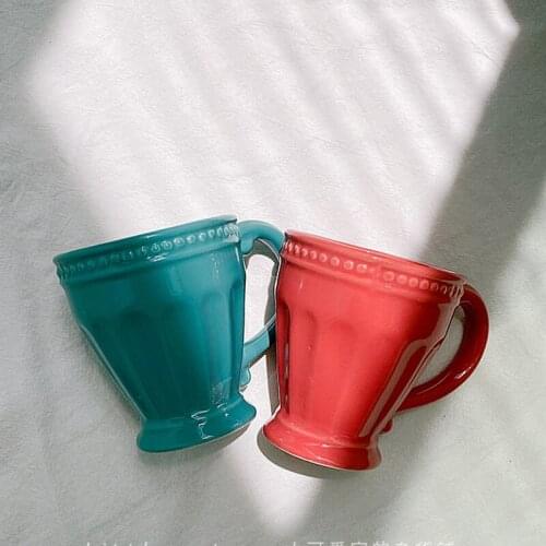 Medieval Relief Design, Simple And Durable, Retro Ceramic Mugs Coffee Milk Mugs Cup Water Cup