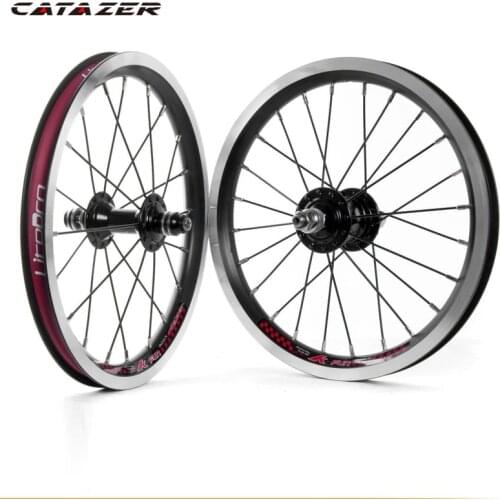 Super Light 14 Inch Aluminum Wheelset 4 Bearing 9T 10T Hub Kids Balance Bike Black Aluminum Alloy Wheelset Bicycle Part