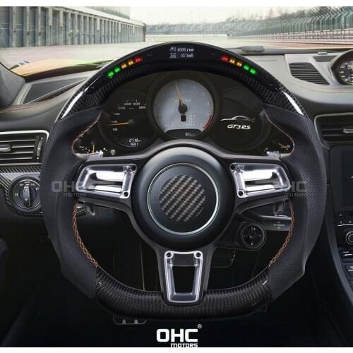 100% Real Carbon Fiber LED Steering Wheel compatible for Pors-che GTS GTR 911 Boxster GT Cayenne Macan 998 781