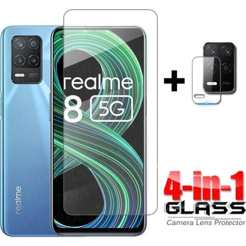 Glass on Realme 8 5G Tempered Glass For Oppo Realme 8 5G Screen Protector Full Glue Silm Protective Camera Glass For Realme 8 5G