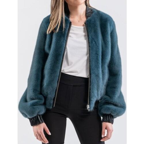 TOPFUR 2020 Short Mink Fur Coats For Women Luxury Outwear With Zipper Full Pelt Mink Fur Jackets Genuine Leather Fur Coat