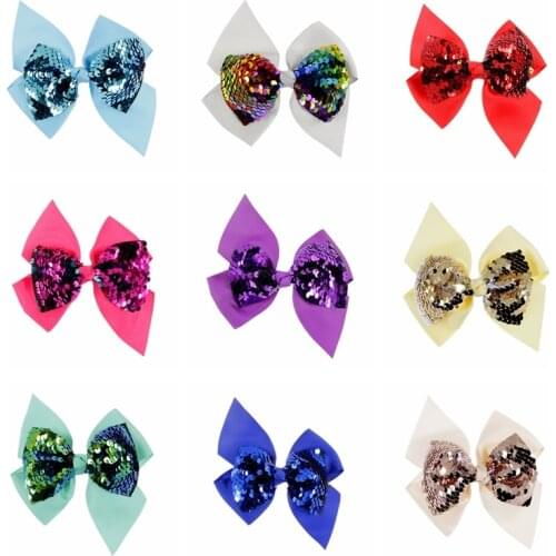 12pcs/lot Party Festival Girls Sparkling Bows Hair Clips Grosgrain Ribbon Hairpins Children Photo Shoot Hair Accessories