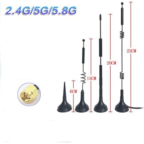 2.4 G5G 5.8 G dual-frequency small sucker antenna 12dbi wireless routing SMA omnidirectional high-gain WiFi antenna