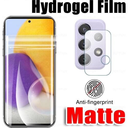 2 IN 1 Cam Protective Glass+Screen Hydrogel Film For Samsung Galaxy A72 4G/5G Matte Safety Films Samsun Samung A 72 Frosted Film