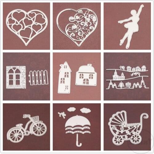 27 Styles) Love Houses Metal Cutting Dies Embossing Mold DIY Scrapbooking Album Paper Craft Mould Cards Blade Punch Stencils
