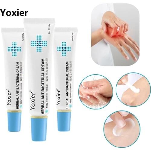 Yoxier Herbal Antibacterial Cream Psoriasis Cream Itchy Skin Relieve Eczema Urticaria Anti-itch Cream Skin Treatment Ointment 3p
