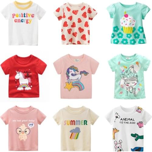 Kids Girls Summer T-Shirt Cartoon Print Children Toddler Tops Clothes