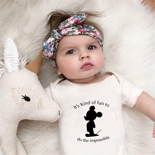 New Born Baby Romper Summer White Mickey Mouse Cartoon Graphic Jumpsuits Infant Toddler Bodysuits Baby Clothes