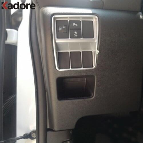 For Honda CRV CR-V 2017 2018 2019 2020 2021 Carbon Fiber Headlight Head Lamp Switch Decoration Cover Trim Interior Accessories