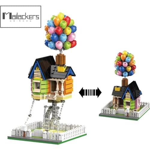Mailackers Creator Expert Tensegrity Sculpture Architecture Flying Balloon House Modular Building Blocks Creator House Toys Gift