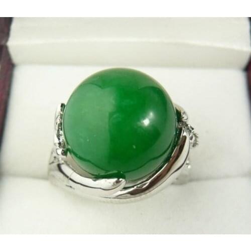 Hot selling>@@ A> >>>Superb Green Natural stone Ring 7 8 9 AAA M22 # -Bride jewelry good