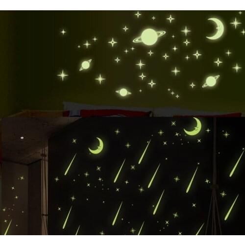 INKANEARE Special Effects Luminous Wall Planet Moon Night Starry Sky Beautiful Small Universe Luminous Stickers Living Room