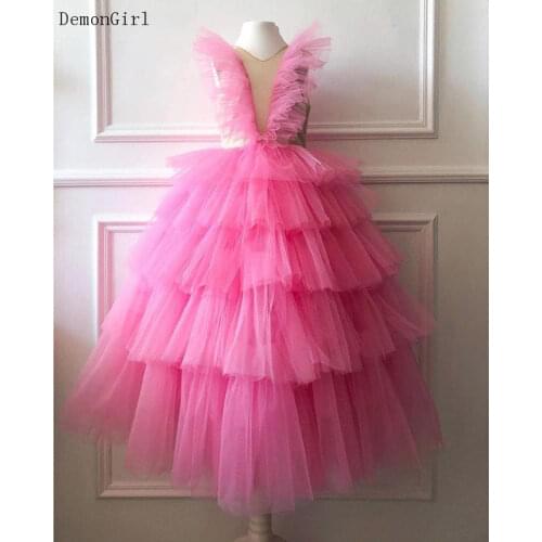 Custom Puffy Girls Dresses for Weddings Kids Party Photoshoot Children Birthday Party Gowns Size 1-14Y