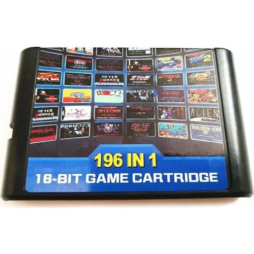 Hight quality 196 in 1 games cards cartridge 16 bit For Sega Mega Drive MD For PAL and NTSC drop shipping