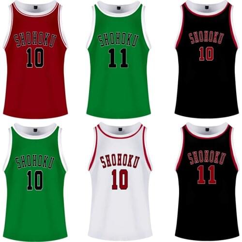 Anime SLAM DUNK Cosplay Costume 3D Printing Sports Vests Shohoku High School Role Play Basketball Jersey for Unisex Summer