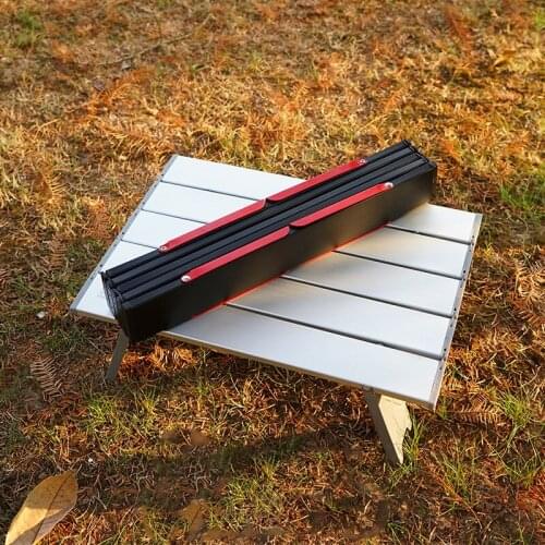 Outdoor Mini Camping Folding Table Camping Tent Table Camping Portable Coffee Table Home Bed Computer Desk Aluminum Plate Table