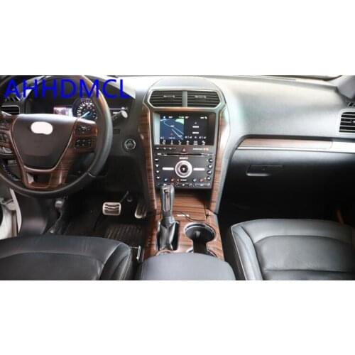 Car Interior Mouldings Sequins Modification Decorative Trim Frame Matt Wooden Color For Ford Explorer 2016 2017 2018