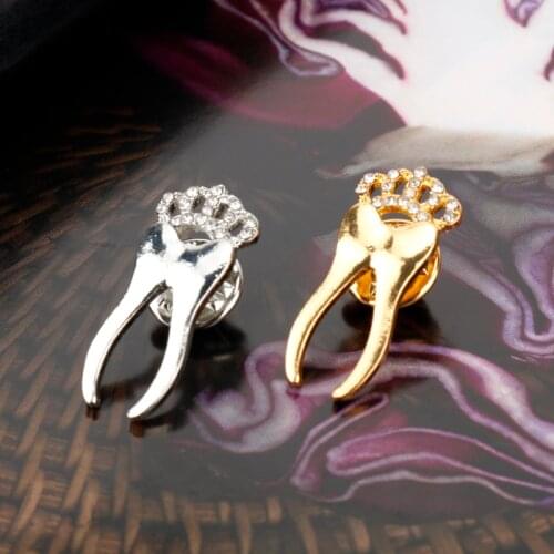 MQCHUN Crystals Dentist Tooth Pin Jewelry for Medical Doctors/Nurse/Medical Student Brooch Bilogy Gift/Science Gift -40