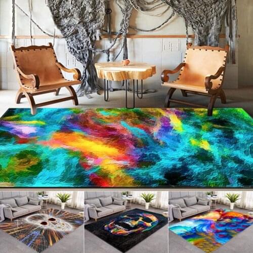 Cartoon Printed Floor Mat Anti-slip Large Rugs Terror skull pattern Carpets Front Door Doormat Bathroom Carpet Kitchen Mats Gift